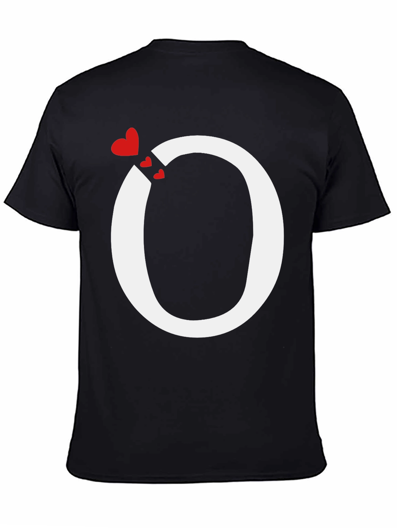 Letter O Hearts Graphic T-Shirt