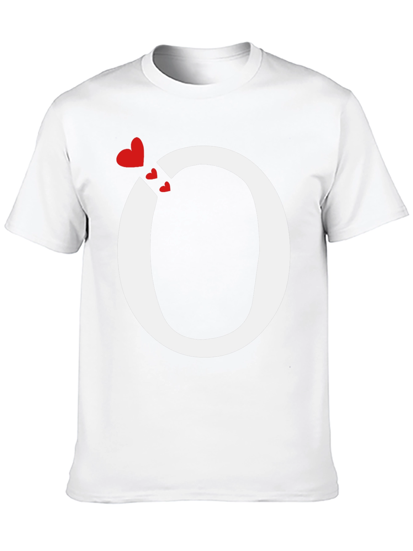 Letter O Hearts Graphic T-Shirt