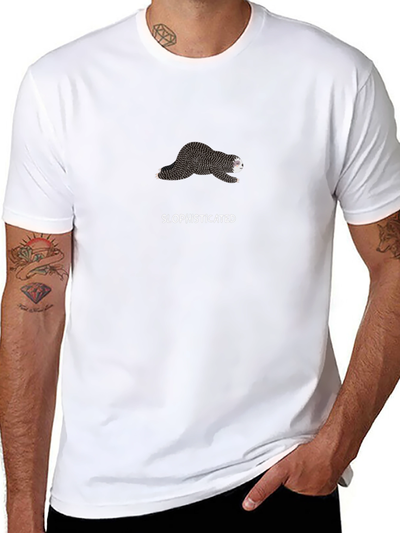 Slothisticated Graphic Tee - Comfy Black T-Shirt
