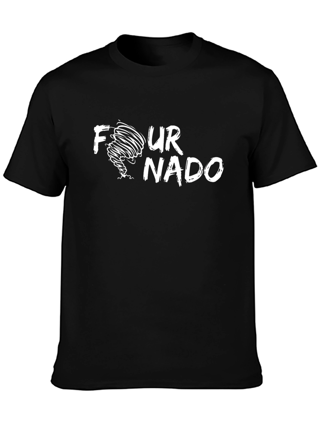 Four-nado Novelty T-Shirt - Black Cotton Tee