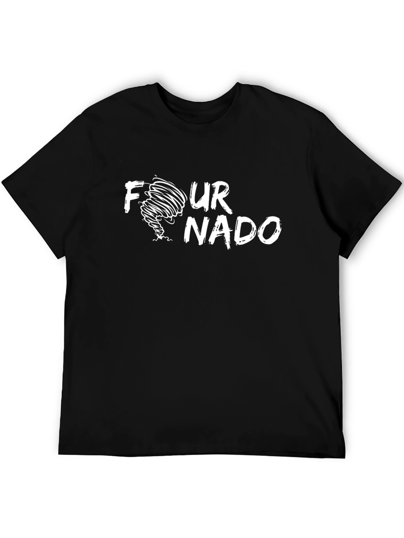 Four-nado Novelty T-Shirt - Black Cotton Tee