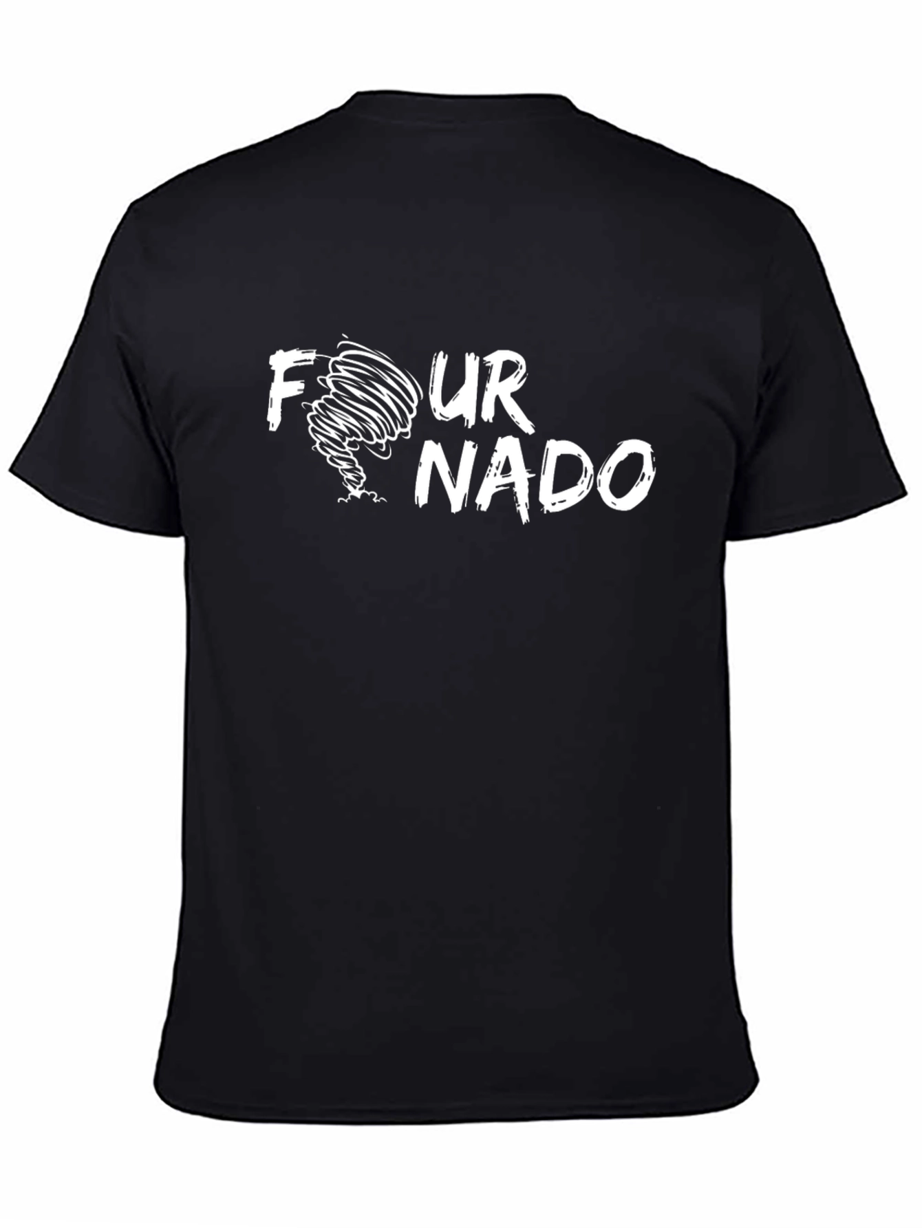 Four-nado Novelty T-Shirt - Black Cotton Tee