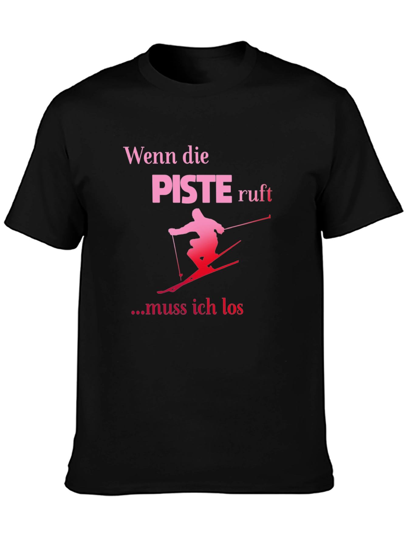 Funny Skiing T-Shirt: Wenn die Piste Ruft