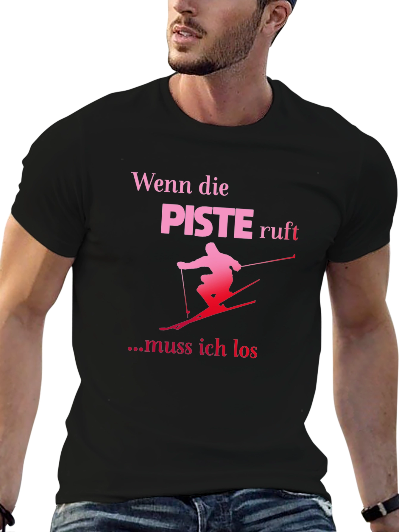 Funny Skiing T-Shirt: Wenn die Piste Ruft