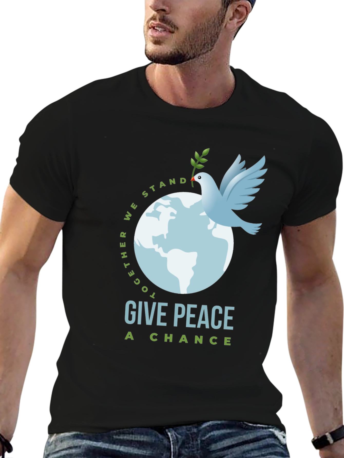 Give Peace a Chance Black T-Shirt