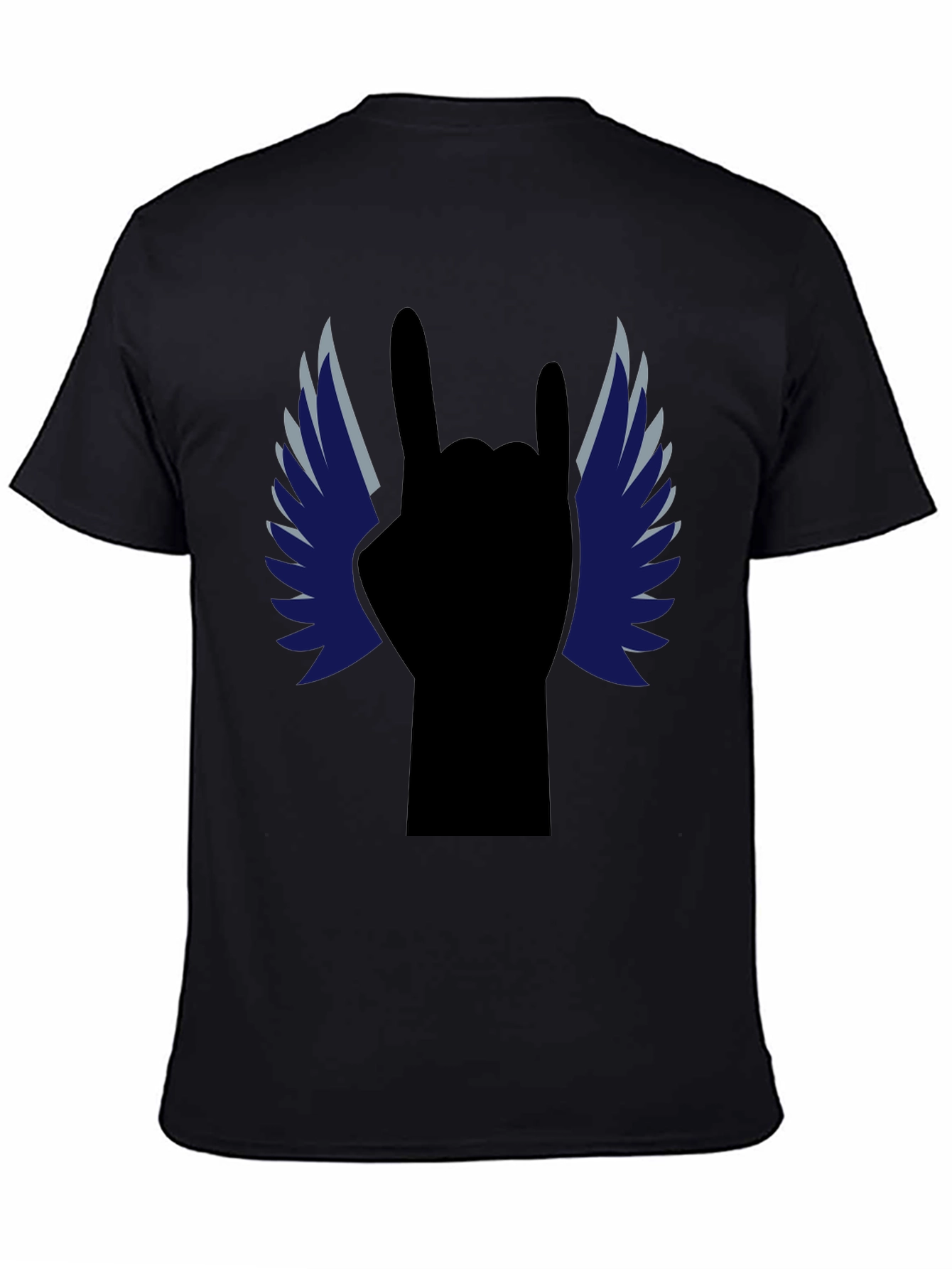 Rock On! Winged Hand Black T-Shirt