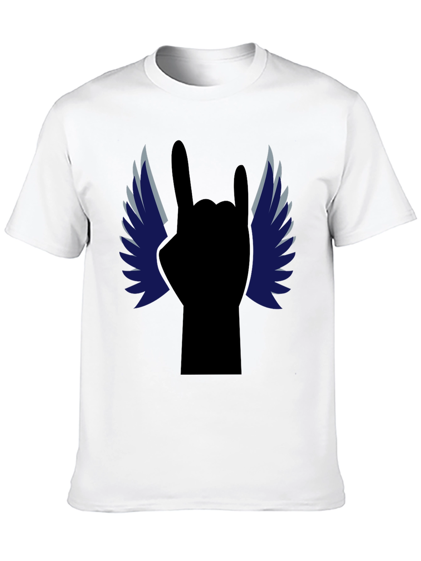 Rock On! Winged Hand Black T-Shirt