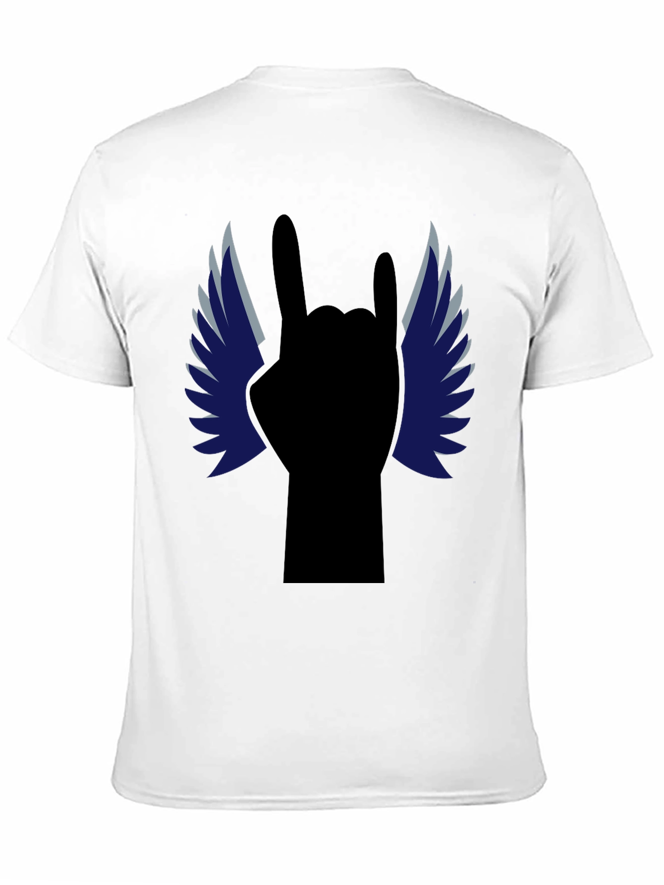 Rock On! Winged Hand Black T-Shirt