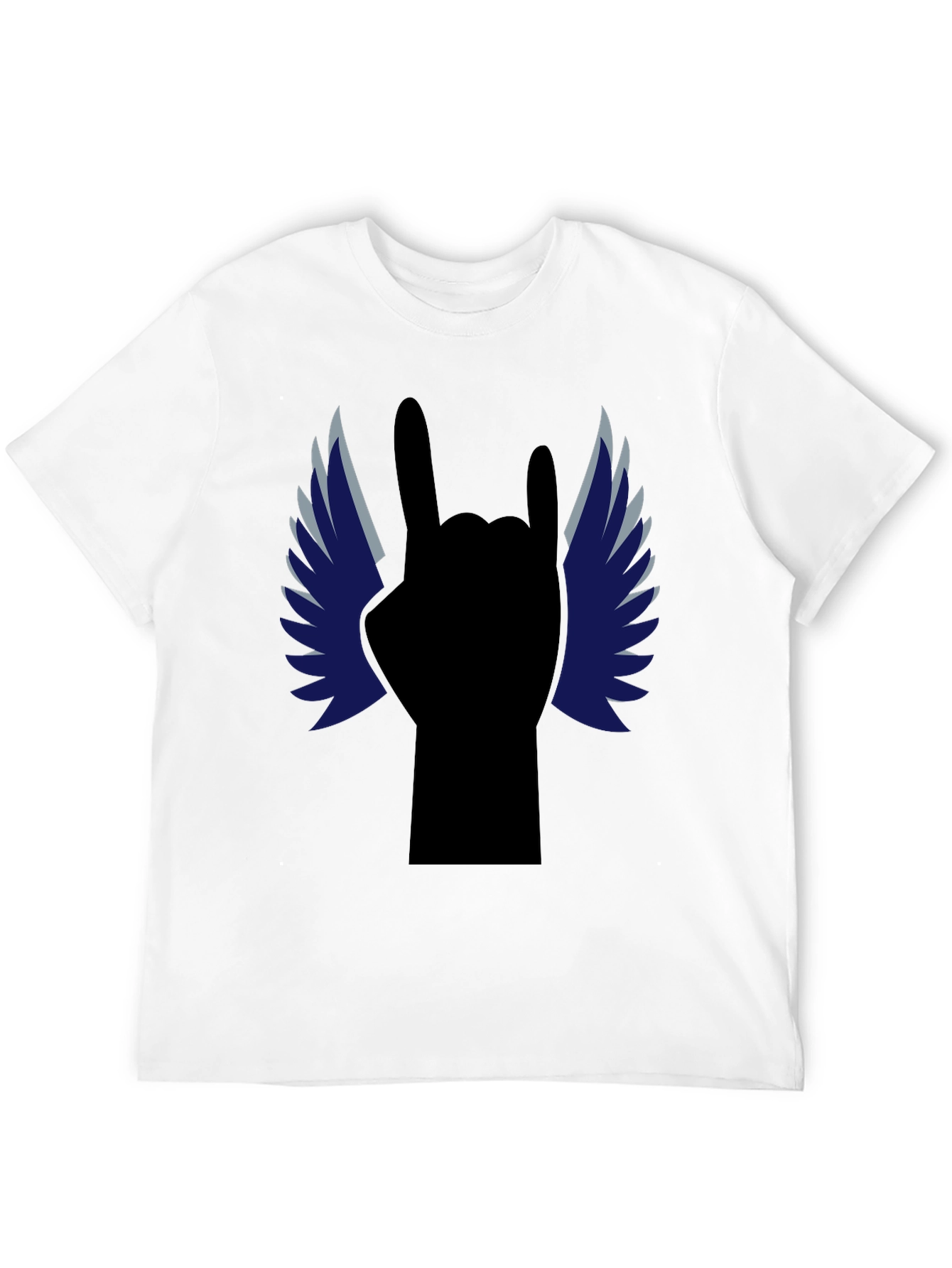 Rock On! Winged Hand Black T-Shirt