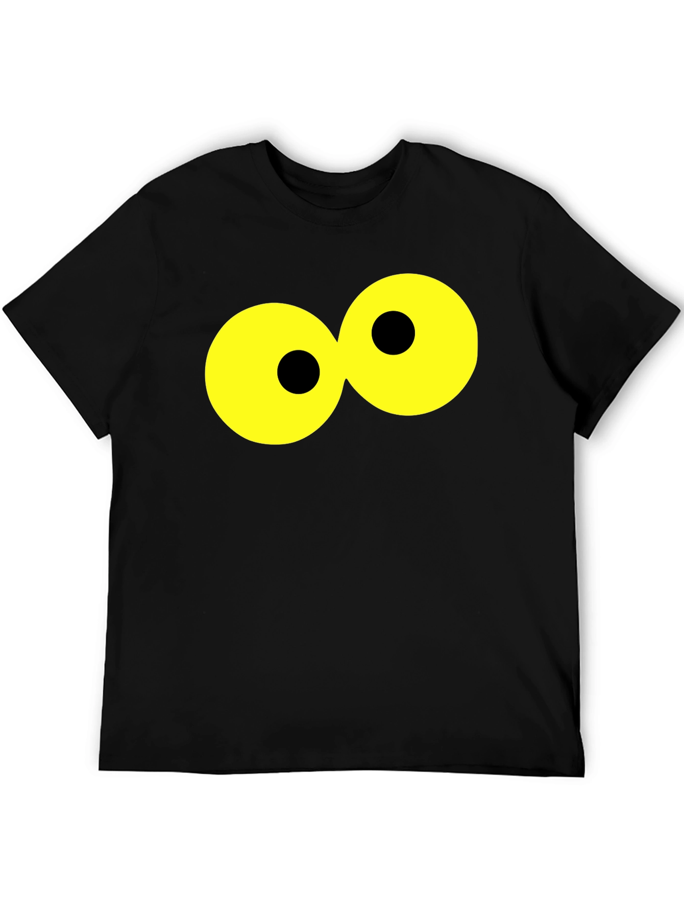 Funny Cartoon Eyes Black T-Shirt