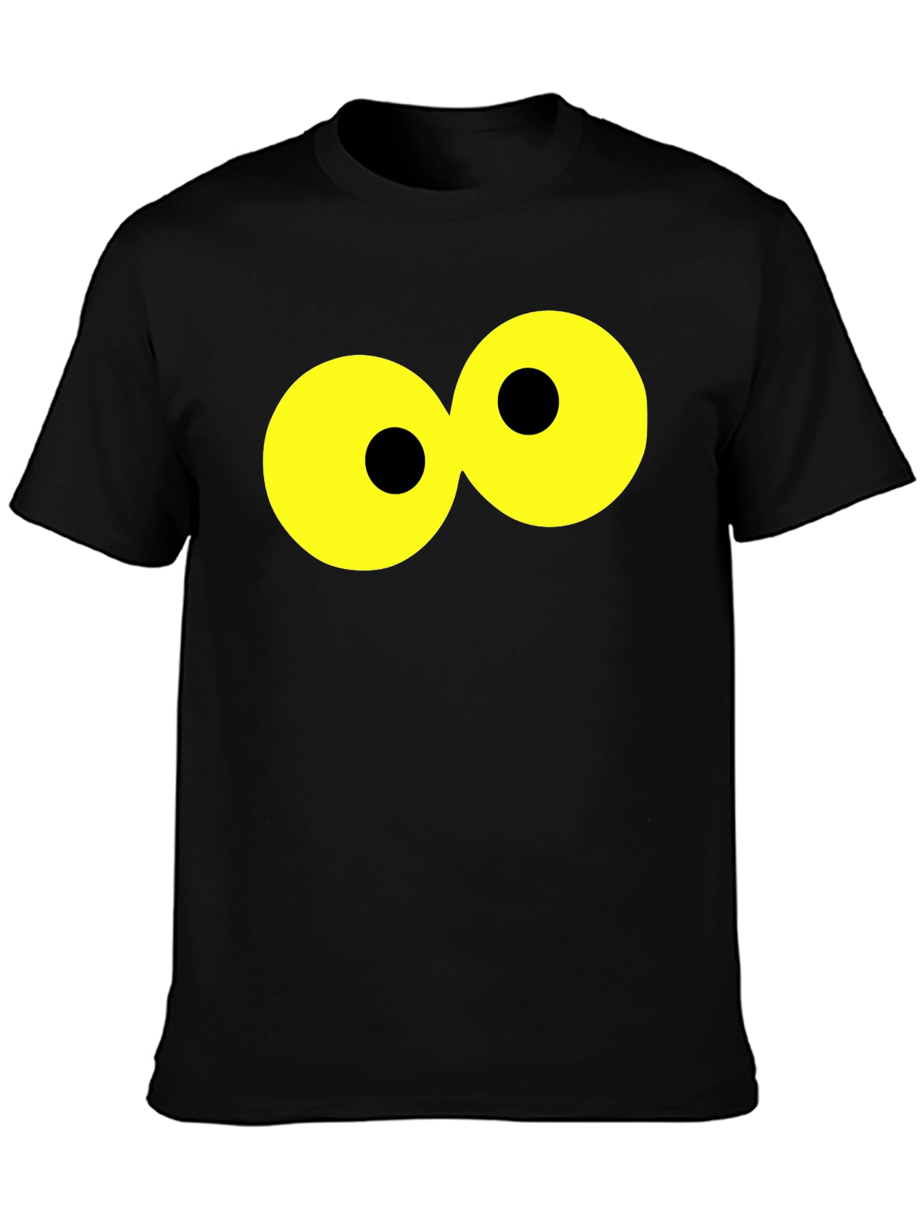 Funny Cartoon Eyes Black T-Shirt
