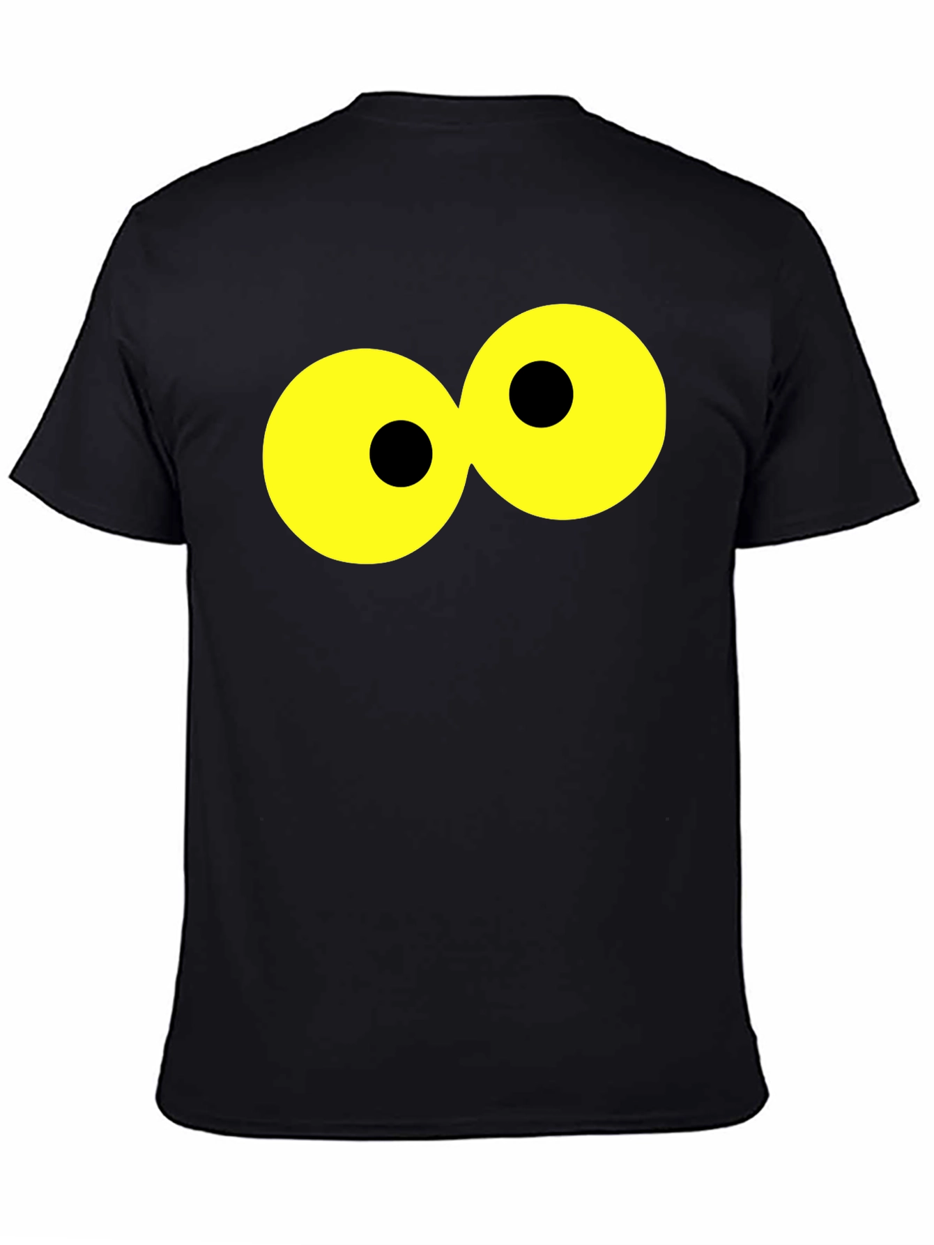 Funny Cartoon Eyes Black T-Shirt