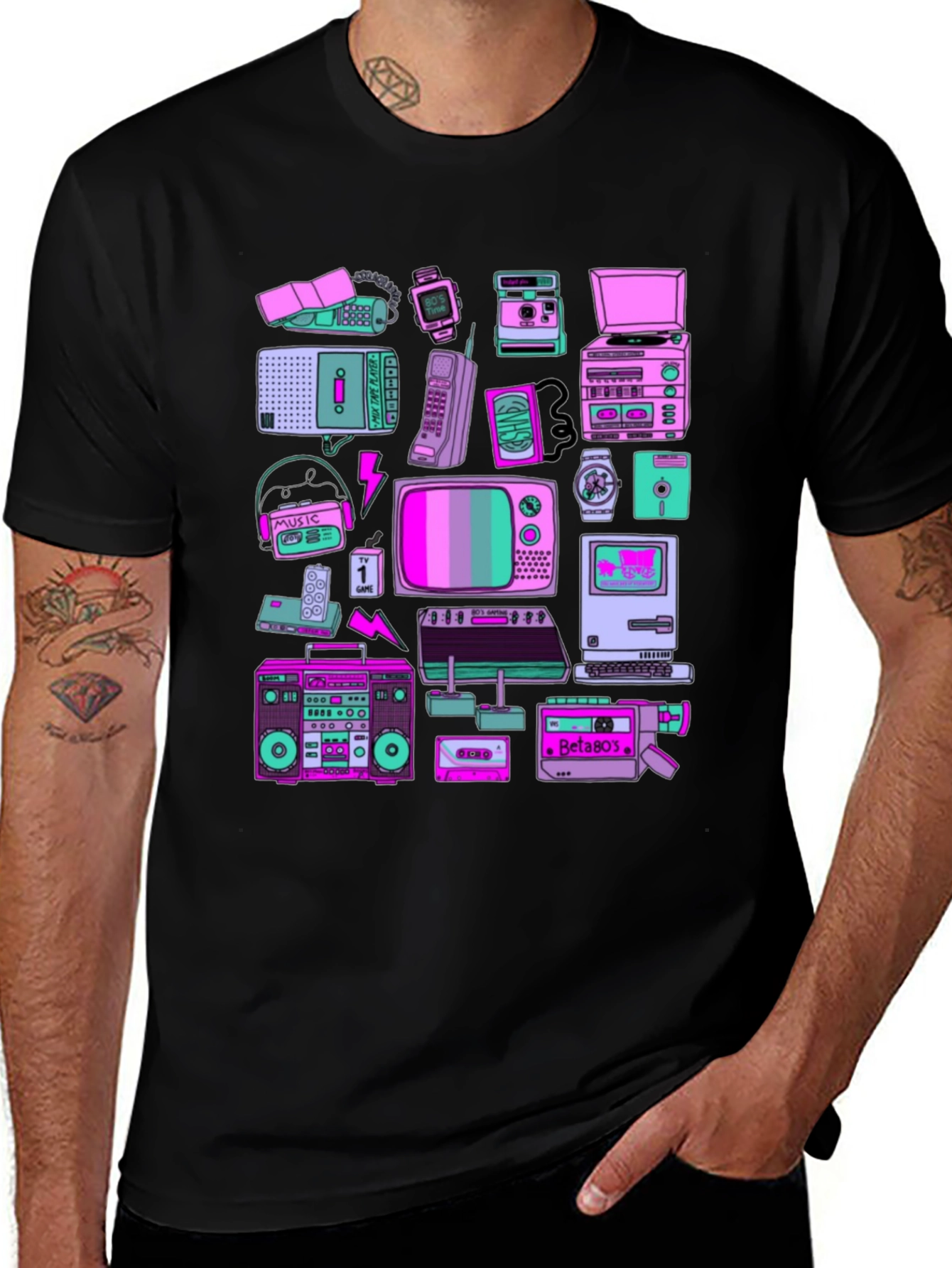 Retro Tech Graphic T-Shirt