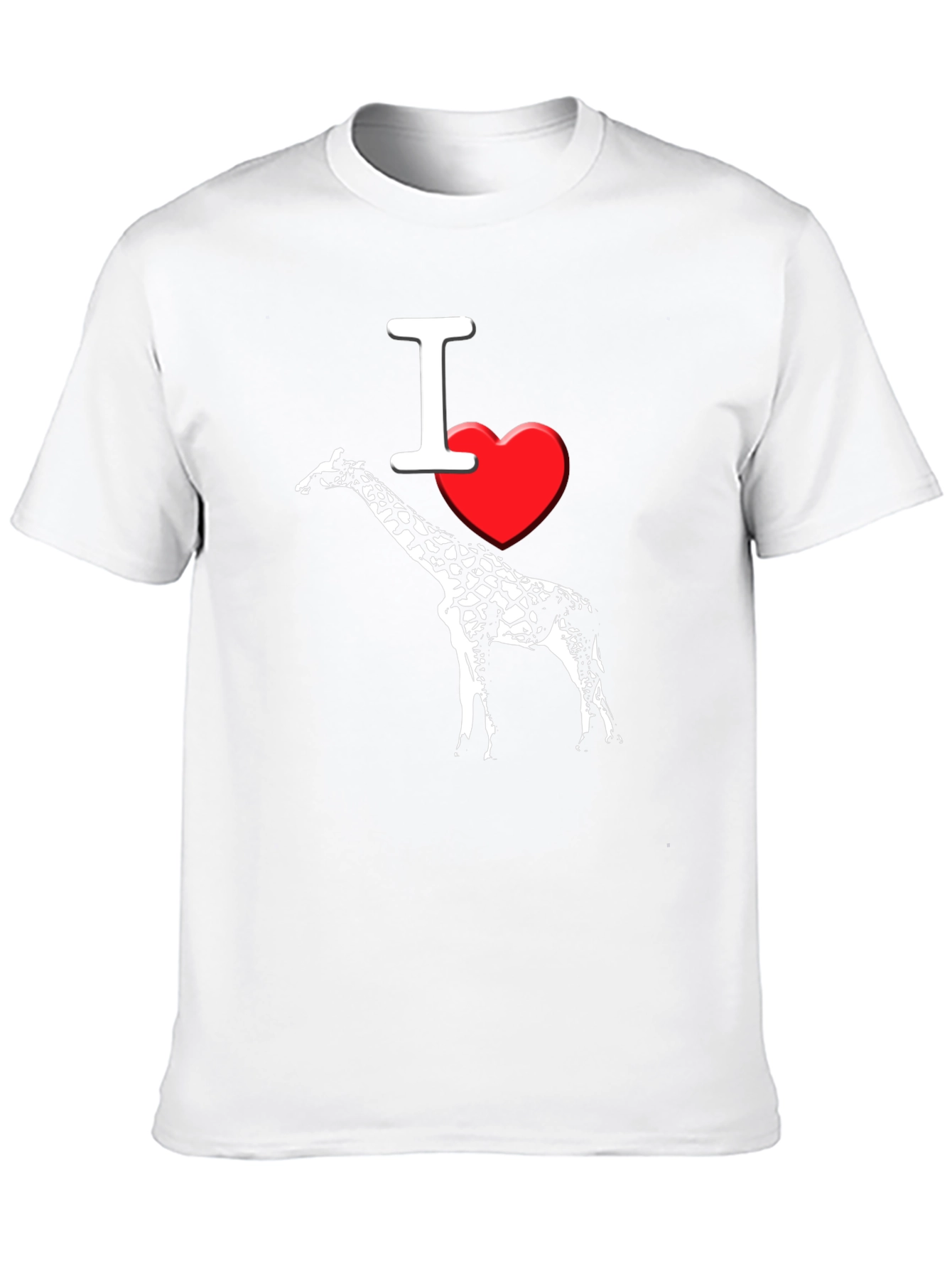 I Heart Giraffe Black T-Shirt Mens