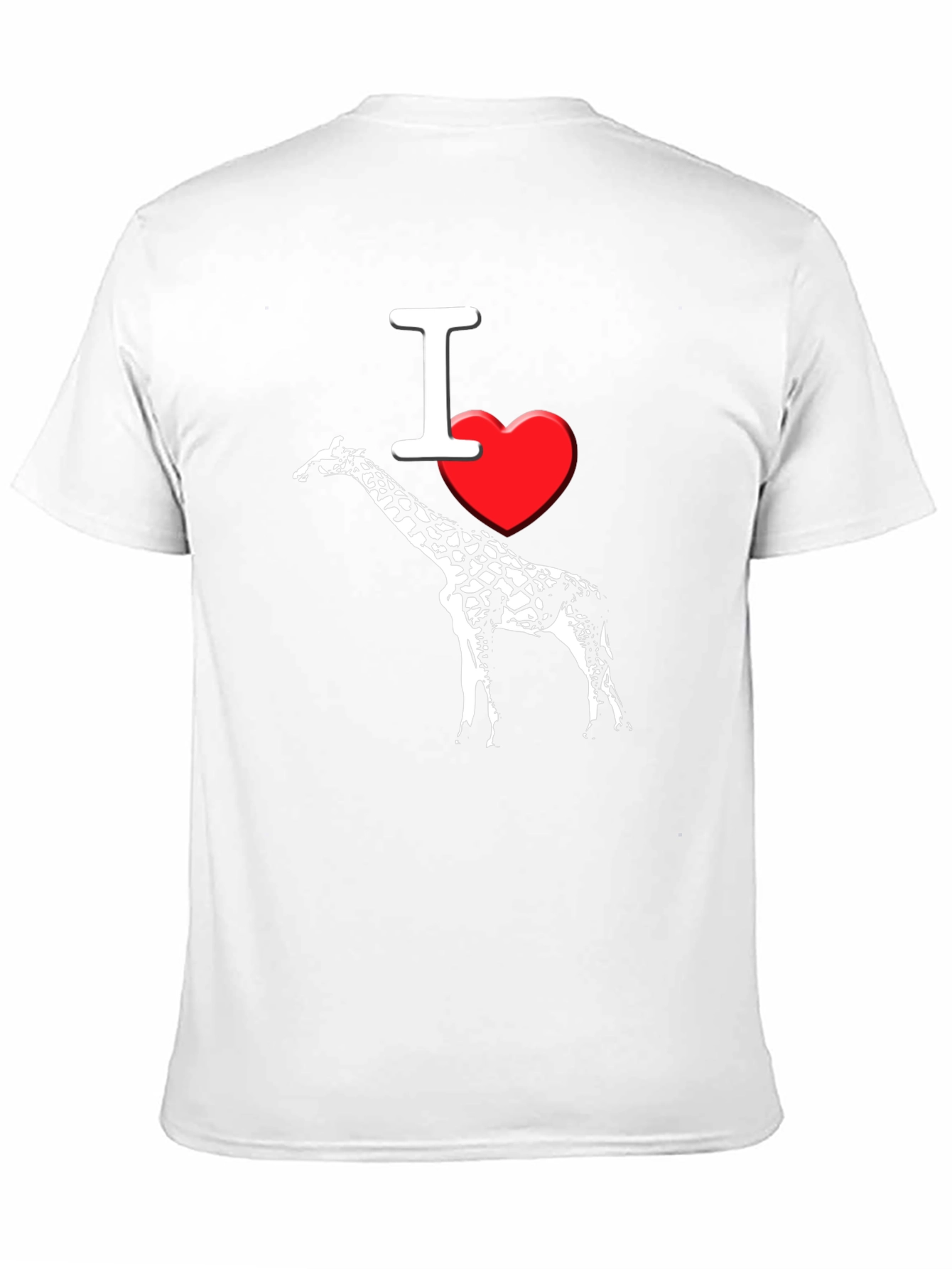 I Heart Giraffe Black T-Shirt Mens