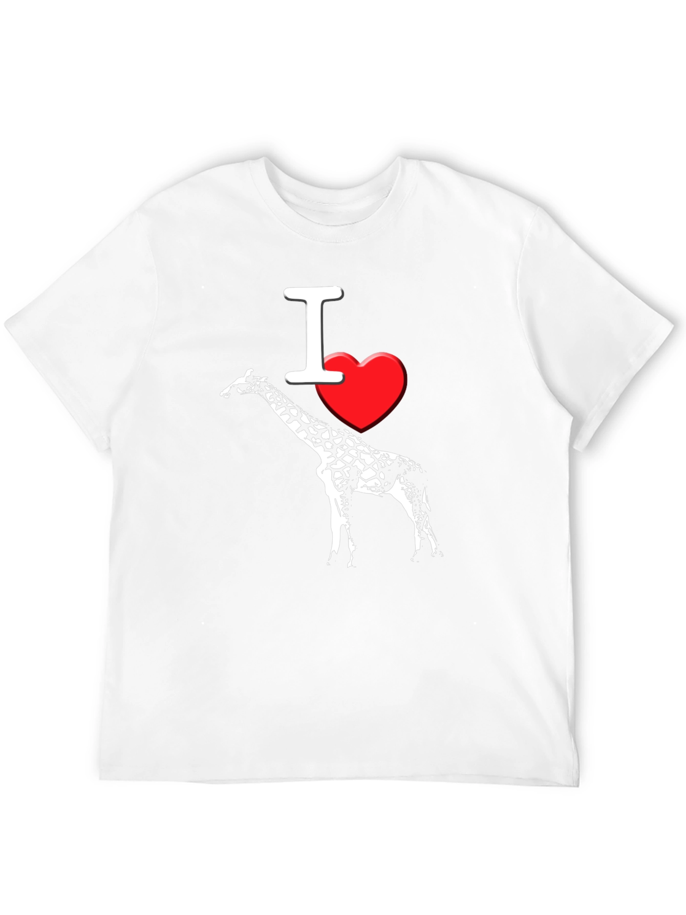I Heart Giraffe Black T-Shirt Mens