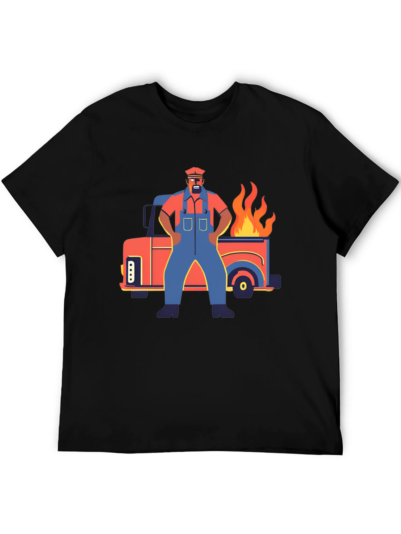 Cartoon Truck Fire T-Shirt