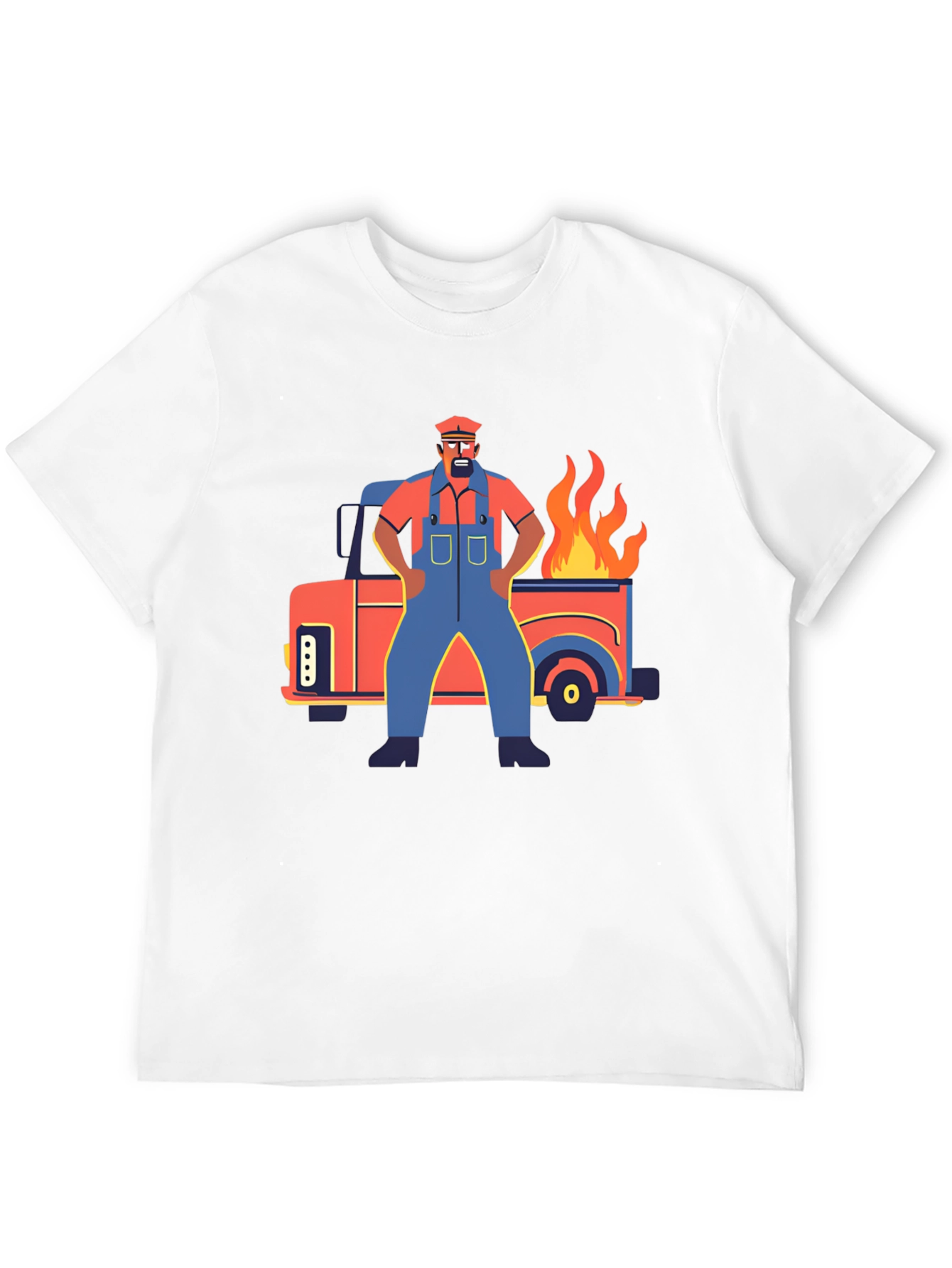 Cartoon Truck Fire T-Shirt