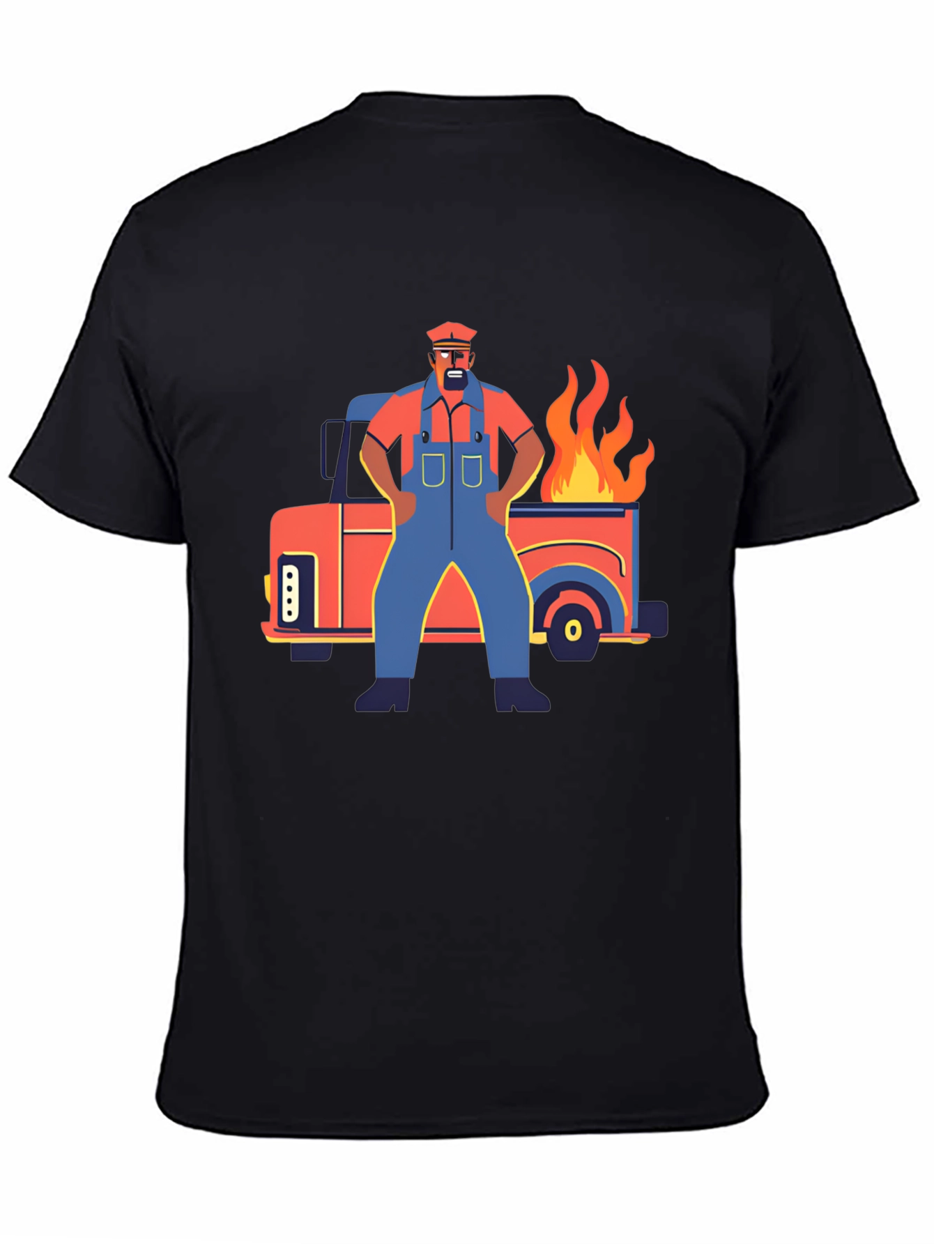 Cartoon Truck Fire T-Shirt