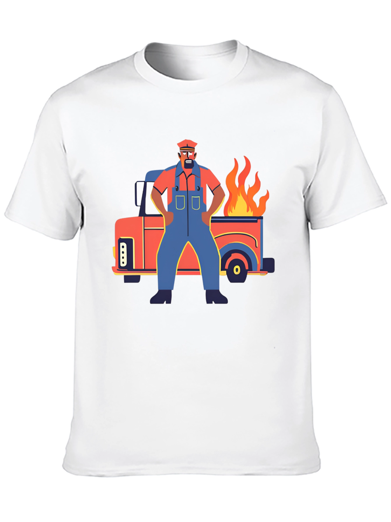 Cartoon Truck Fire T-Shirt