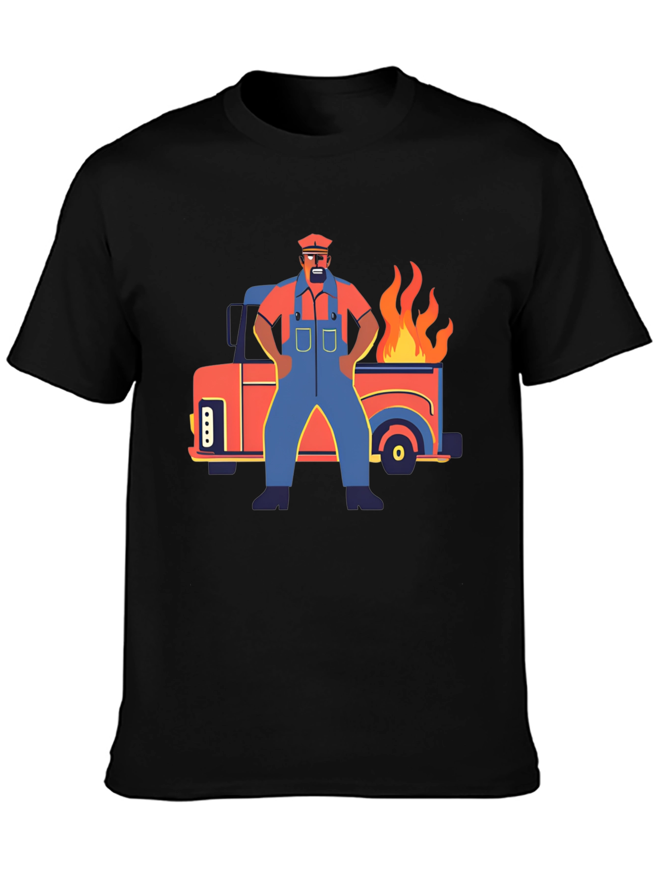 Cartoon Truck Fire T-Shirt