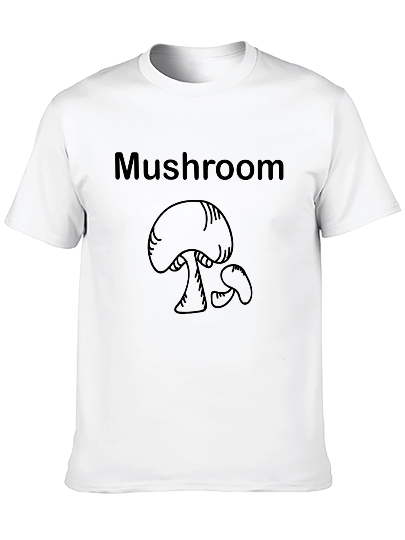 Mushroom Graphic Tee - Casual Black T-Shirt