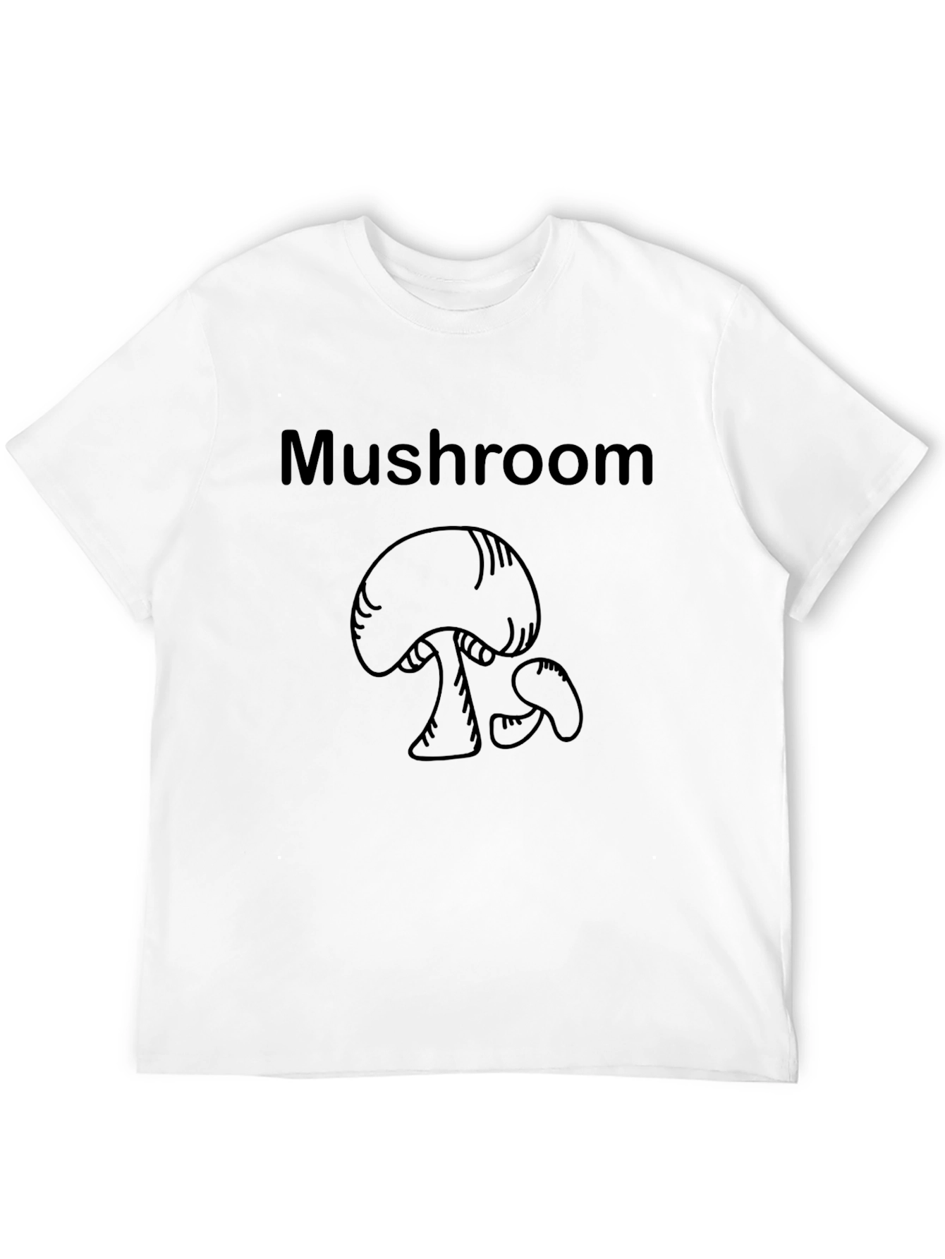 Mushroom Graphic Tee - Casual Black T-Shirt