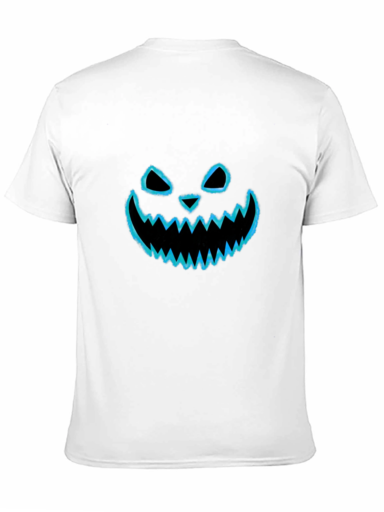 Halloween Pumpkin Face Graphic Tee - Black Cotton T-Shirt