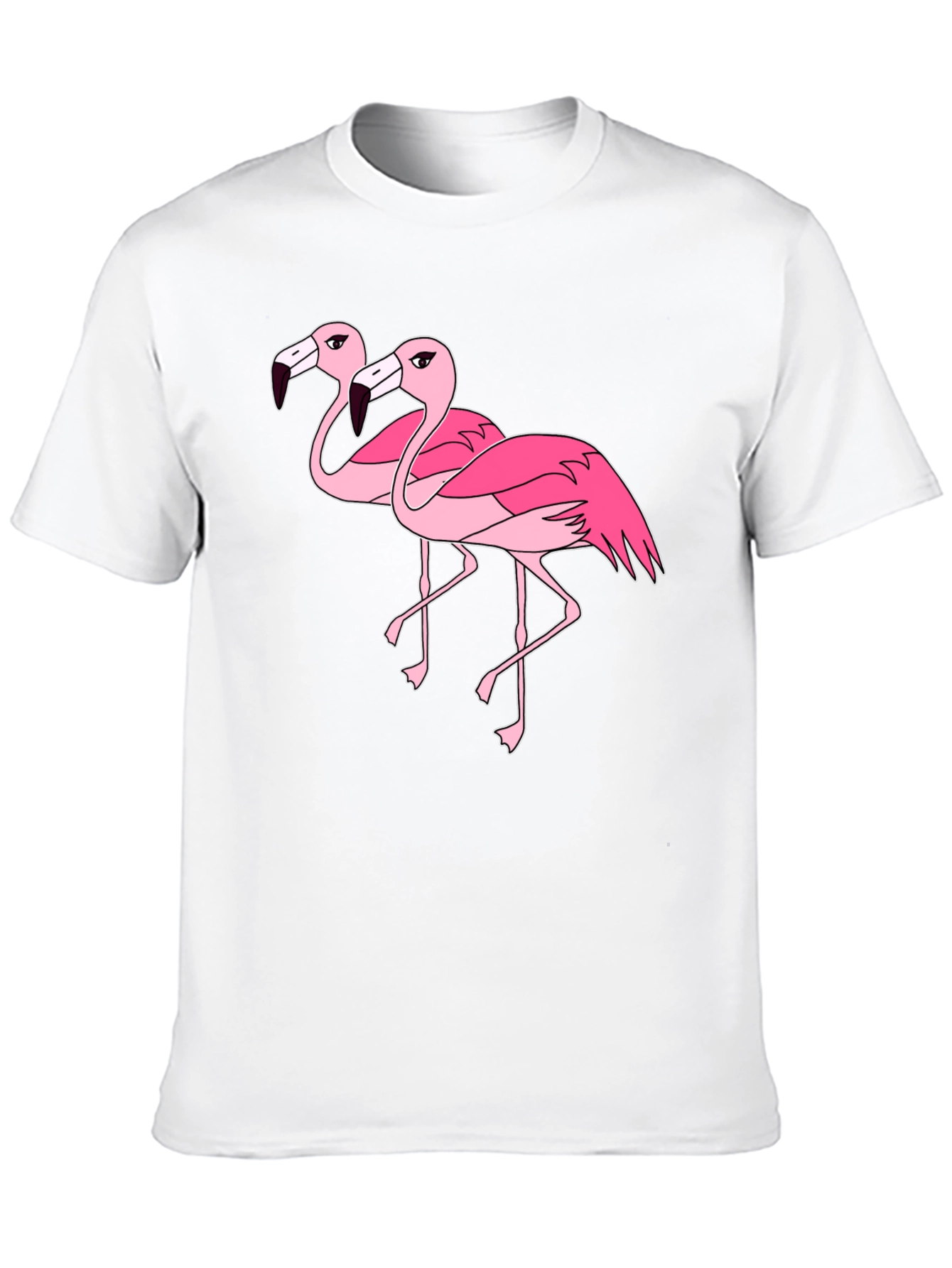 Flamingo Graphic Tee - Black Cotton Shirt