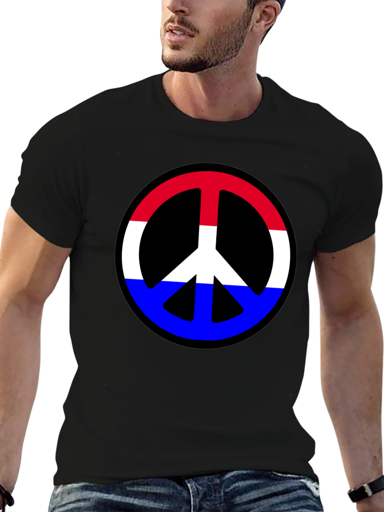Retro Peace Sign T-Shirt - Red White & Blue