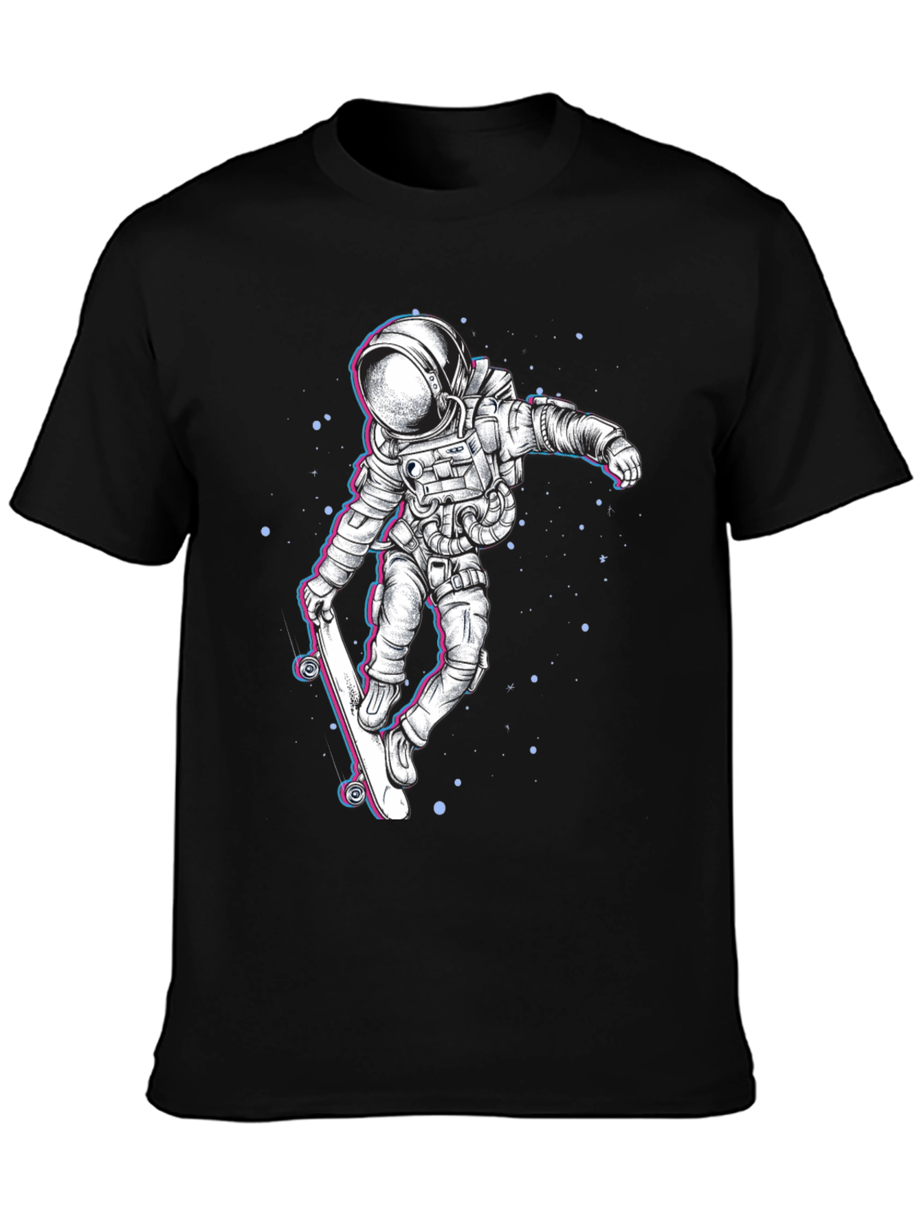Astronaut Skateboard Graphic Tee - Black