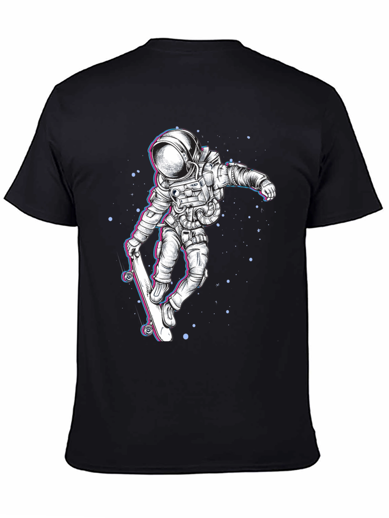 Astronaut Skateboard Graphic Tee - Black