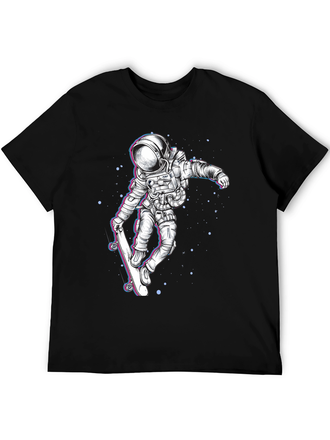 Astronaut Skateboard Graphic Tee - Black