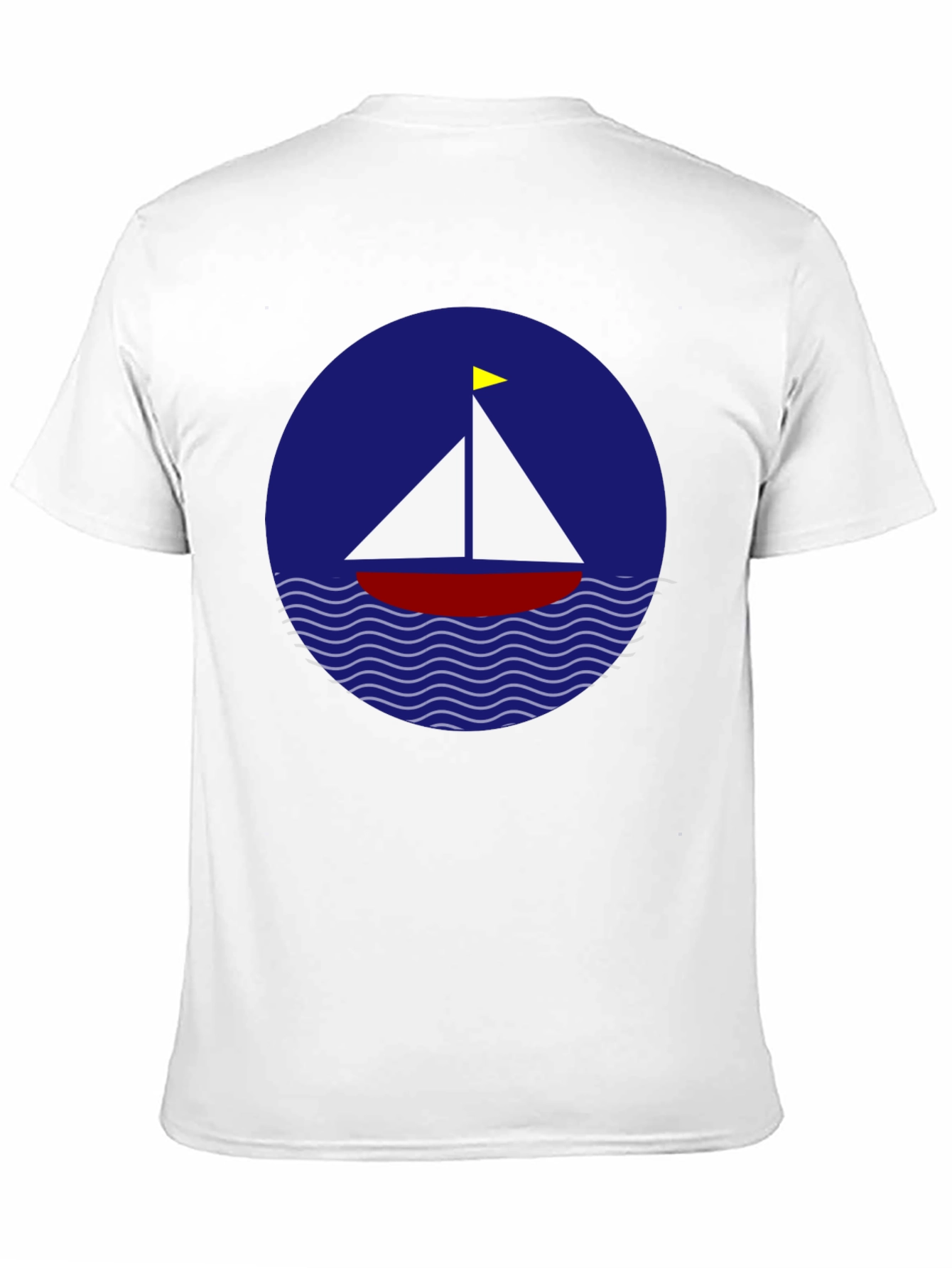 Sailboat Graphic T-Shirt - Black Cotton Crew Neck