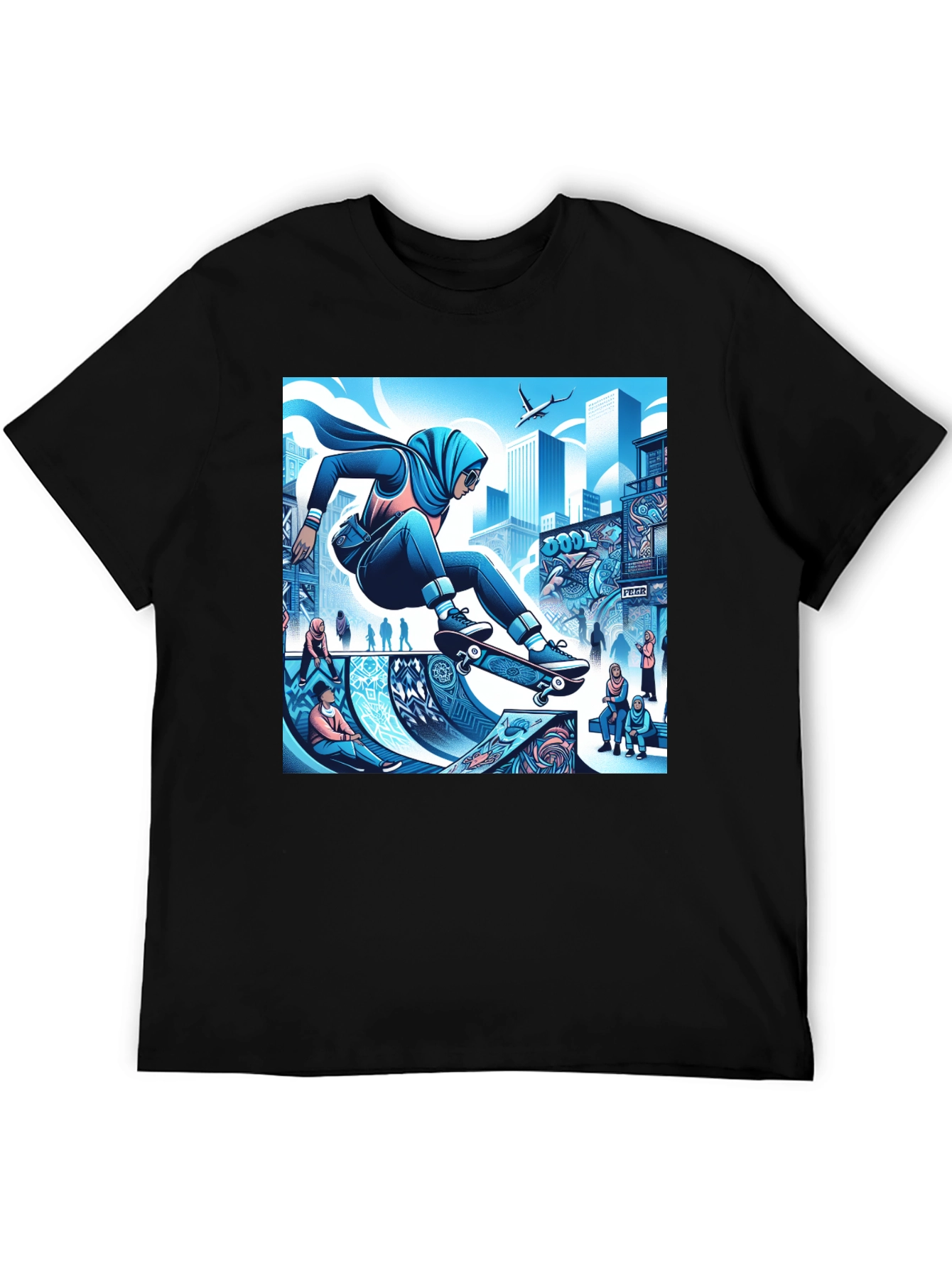Skateboarding Hijabi Tee