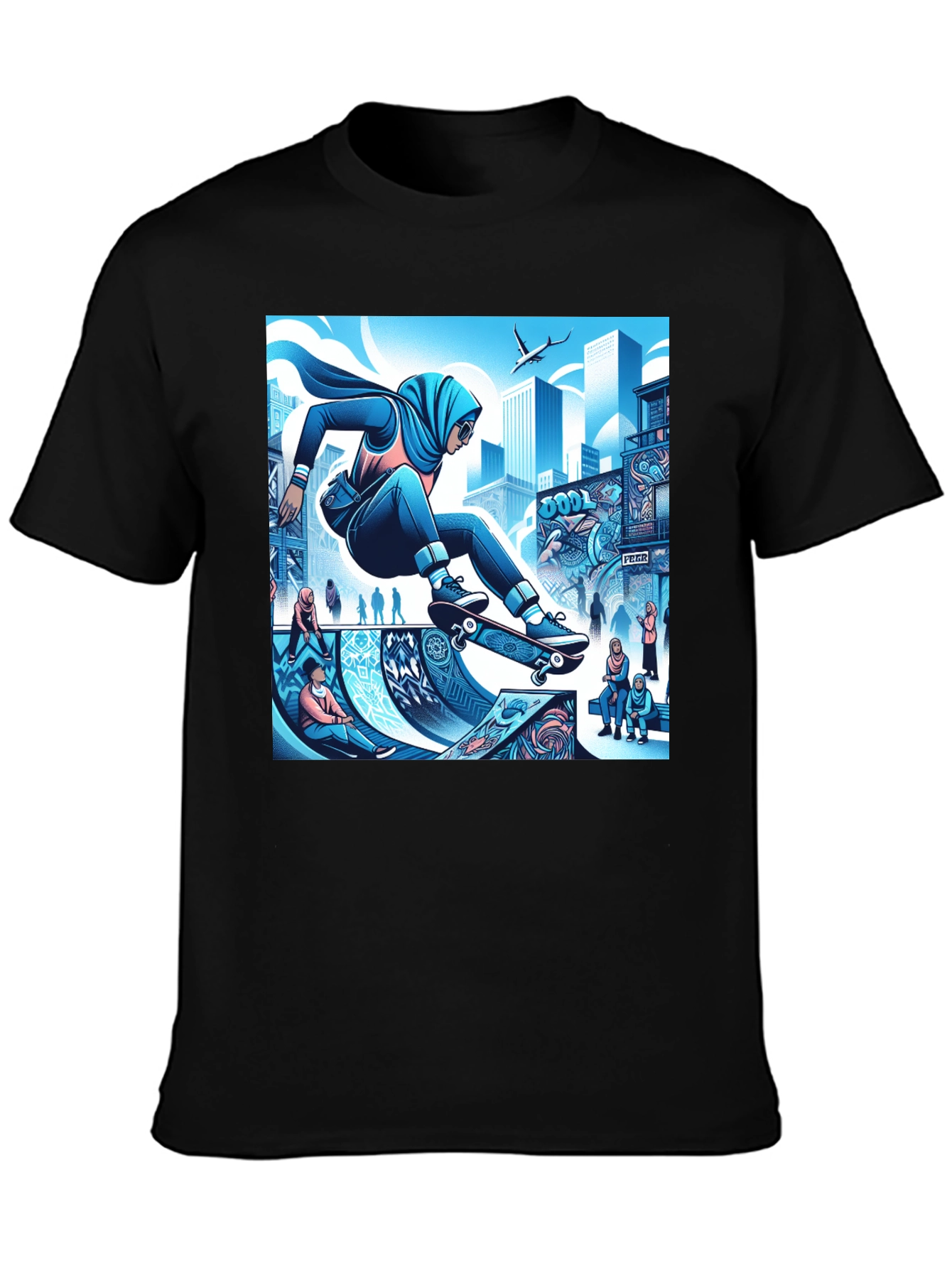 Skateboarding Hijabi Tee