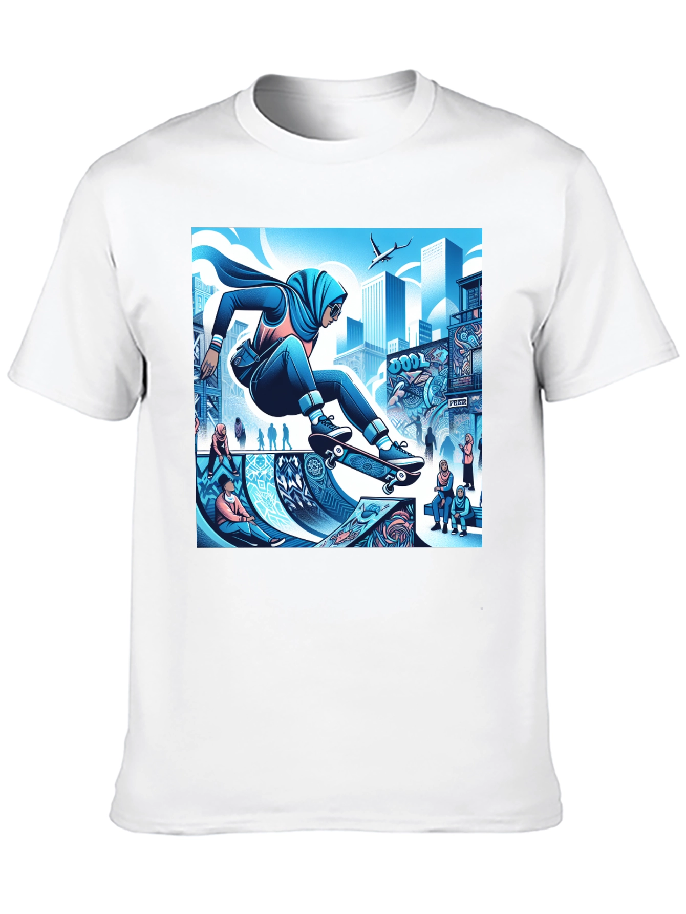 Skateboarding Hijabi Tee
