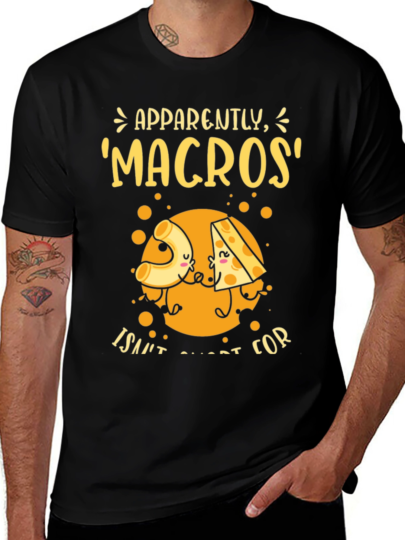 Funny Macros Pasta and Cheese Graphic T-Shirt