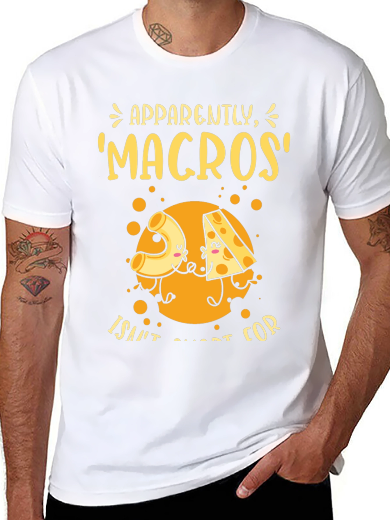 Funny Macros Pasta and Cheese Graphic T-Shirt