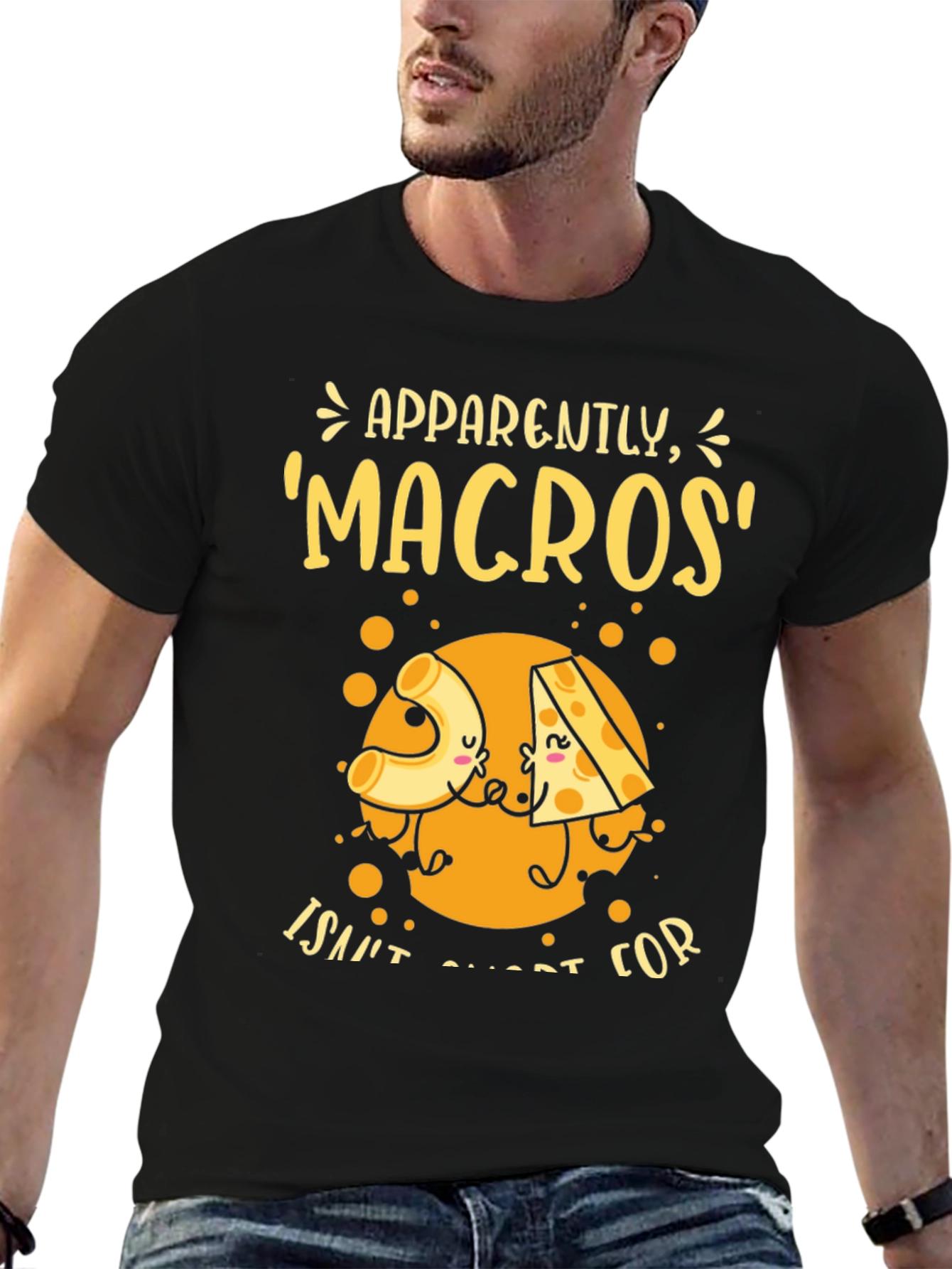 Funny Macros Pasta and Cheese Graphic T-Shirt