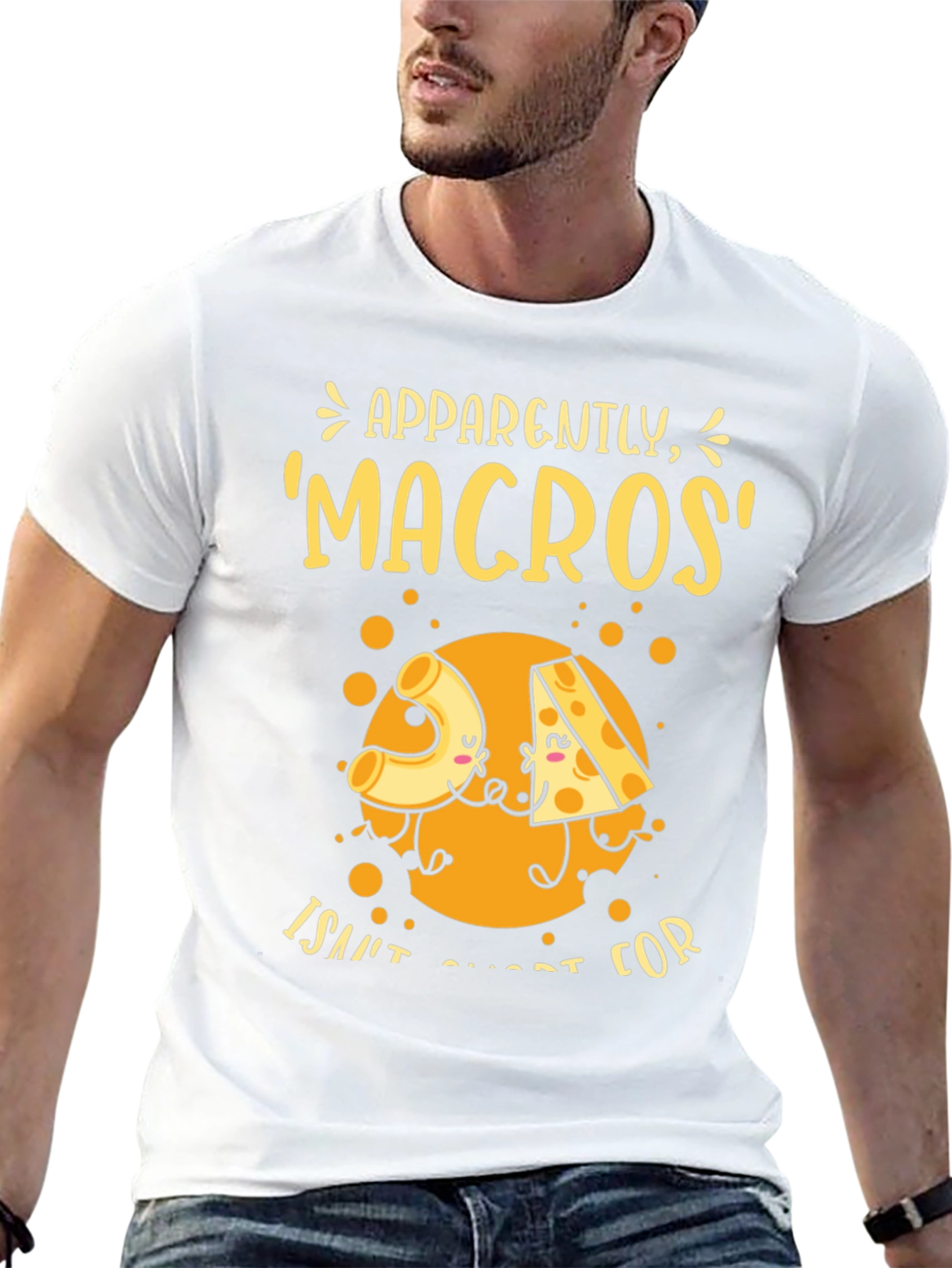 Funny Macros Pasta and Cheese Graphic T-Shirt