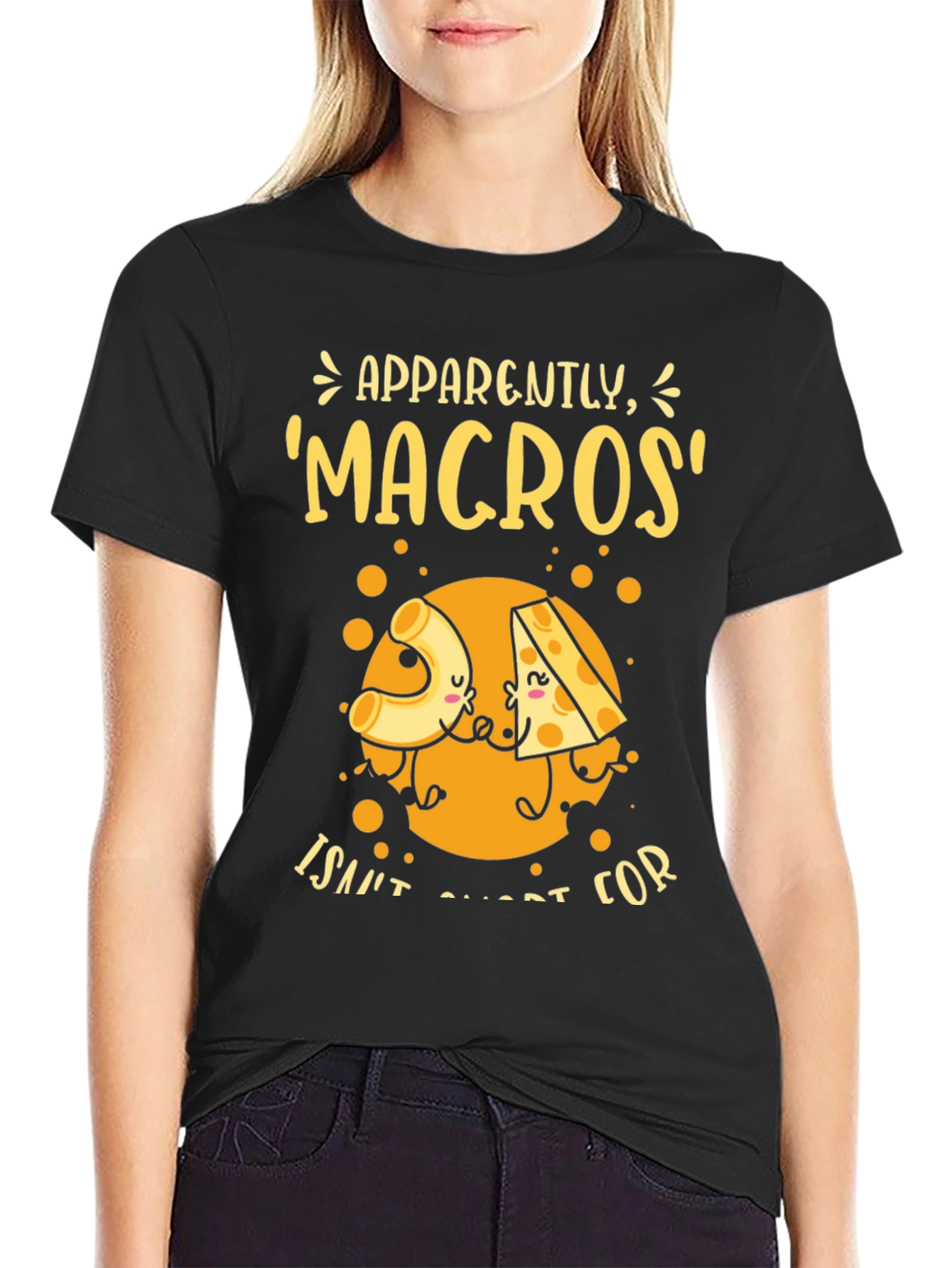 Funny Macros Pasta and Cheese Graphic T-Shirt