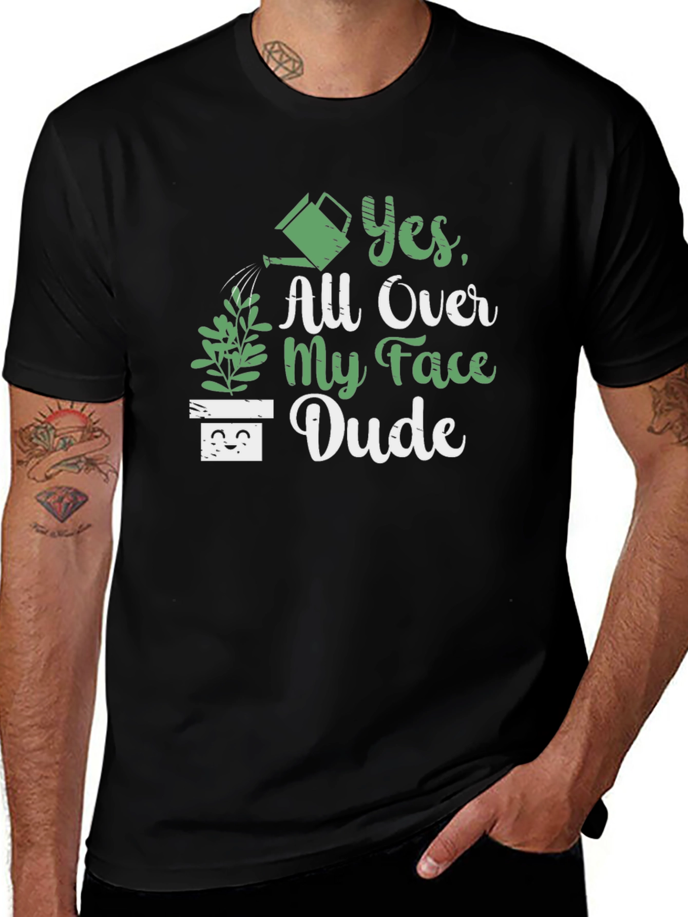 Funny Yes All Over My Face Dude Graphic T-Shirt