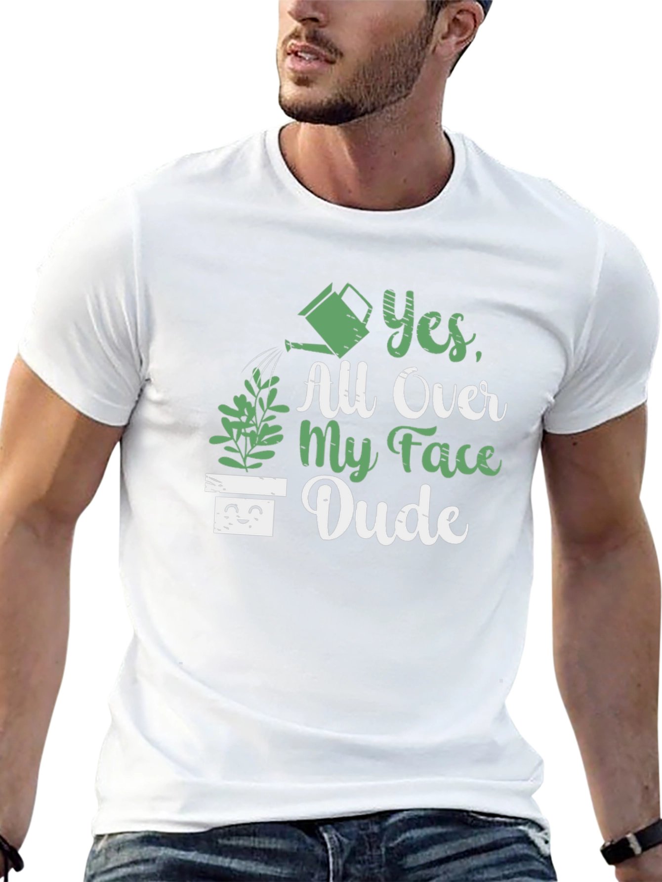 Funny Yes All Over My Face Dude Graphic T-Shirt