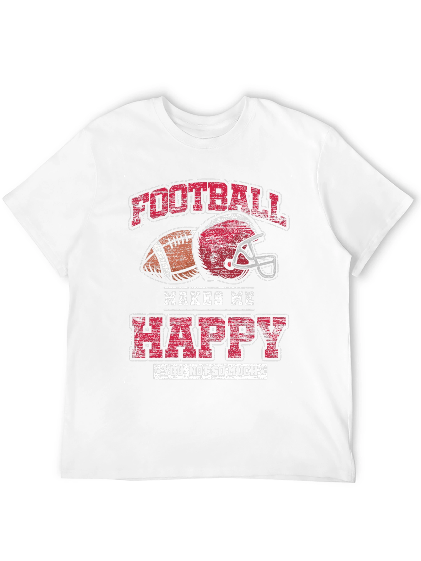 Football Makes Me Happy Graphic T-Shirt