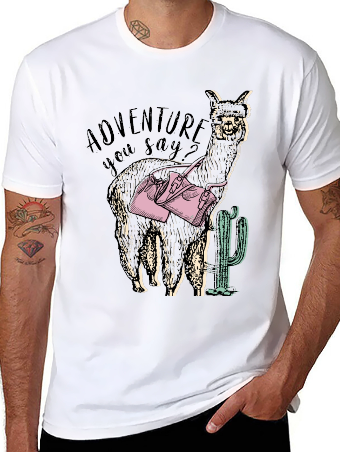 Adventure Alpaca Graphic Tee - Novelty Design