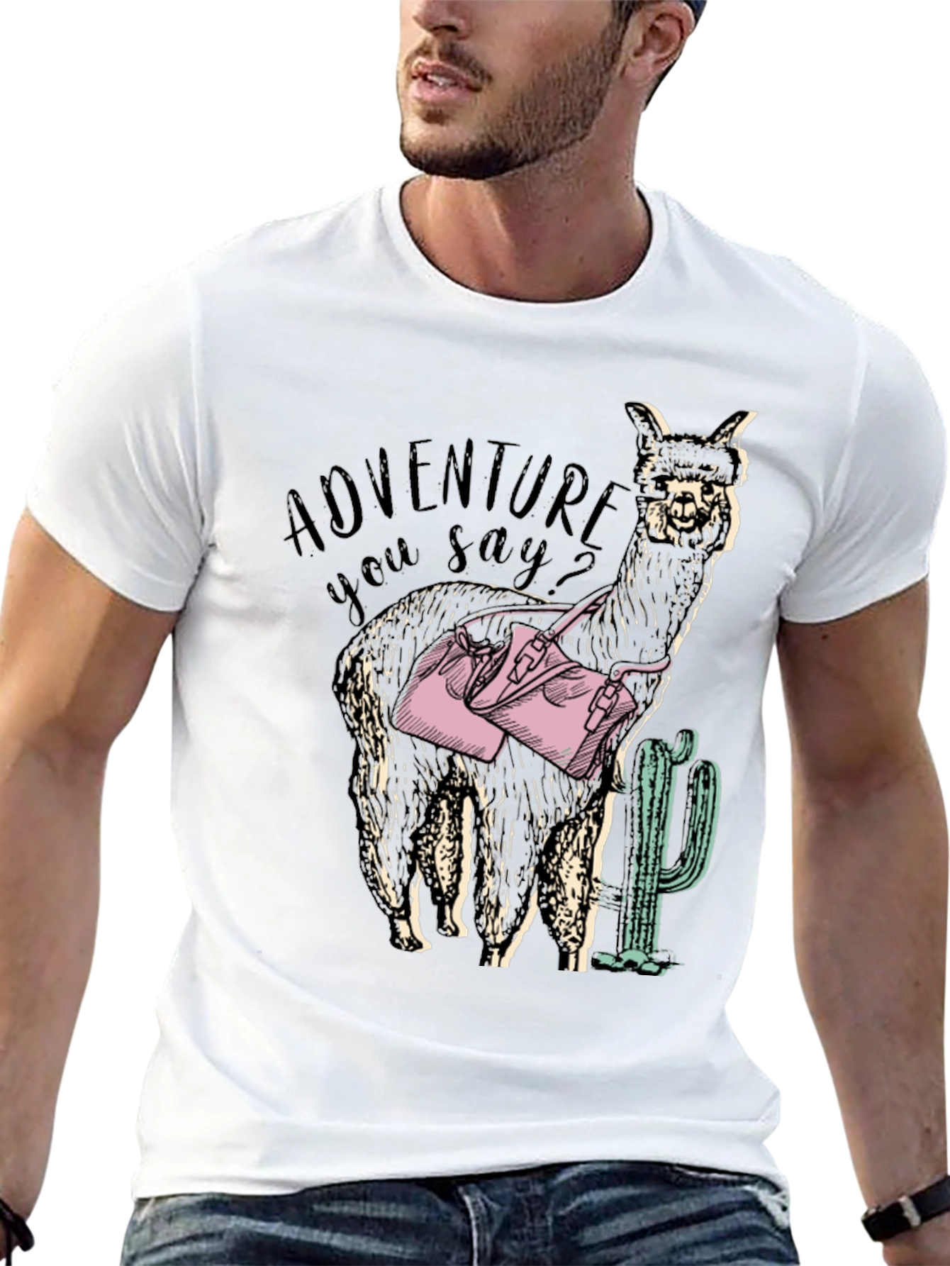 Adventure Alpaca Graphic Tee - Novelty Design