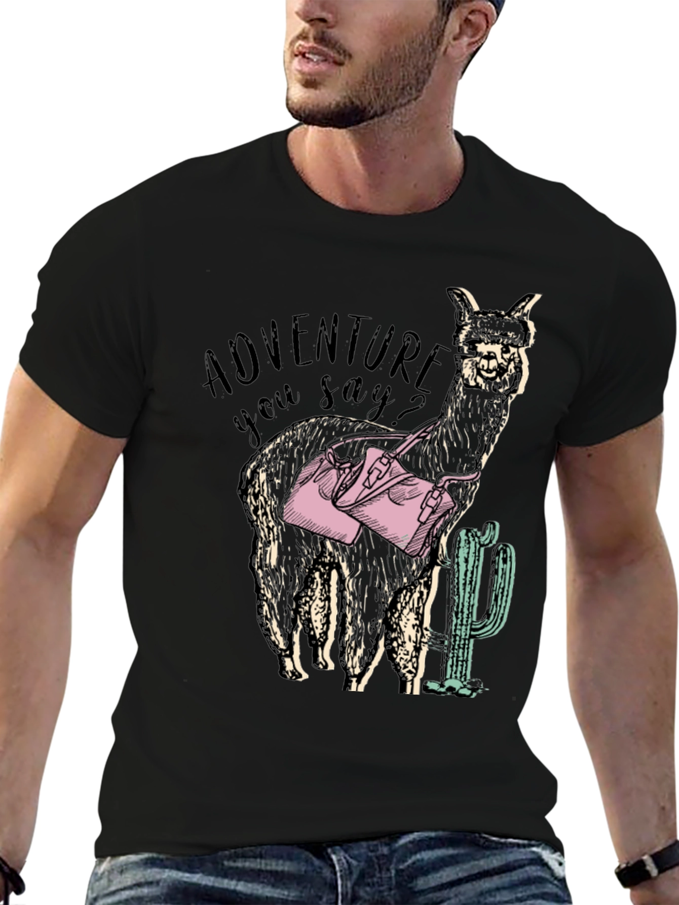 Adventure Alpaca Graphic Tee - Novelty Design