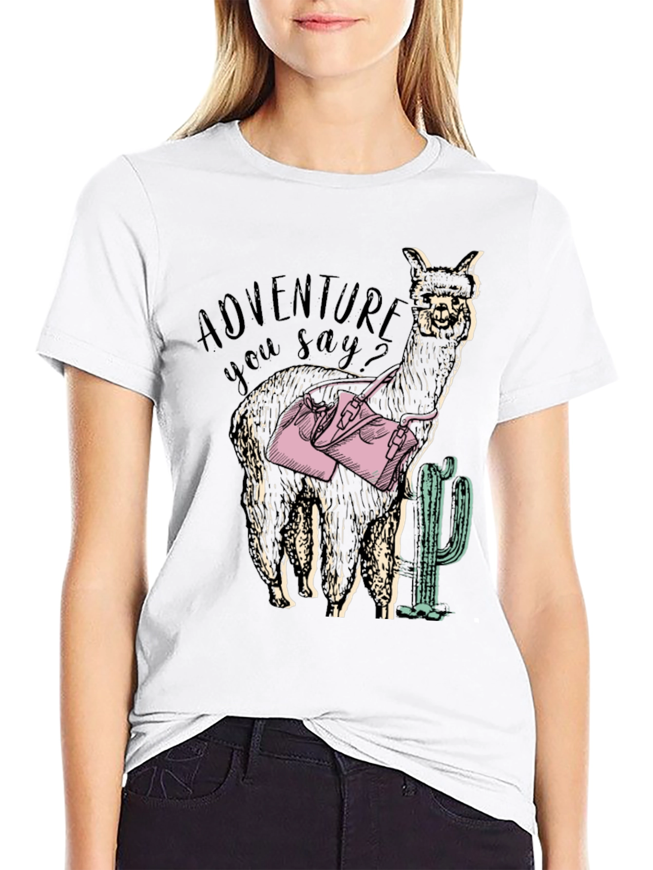 Adventure Alpaca Graphic Tee - Novelty Design