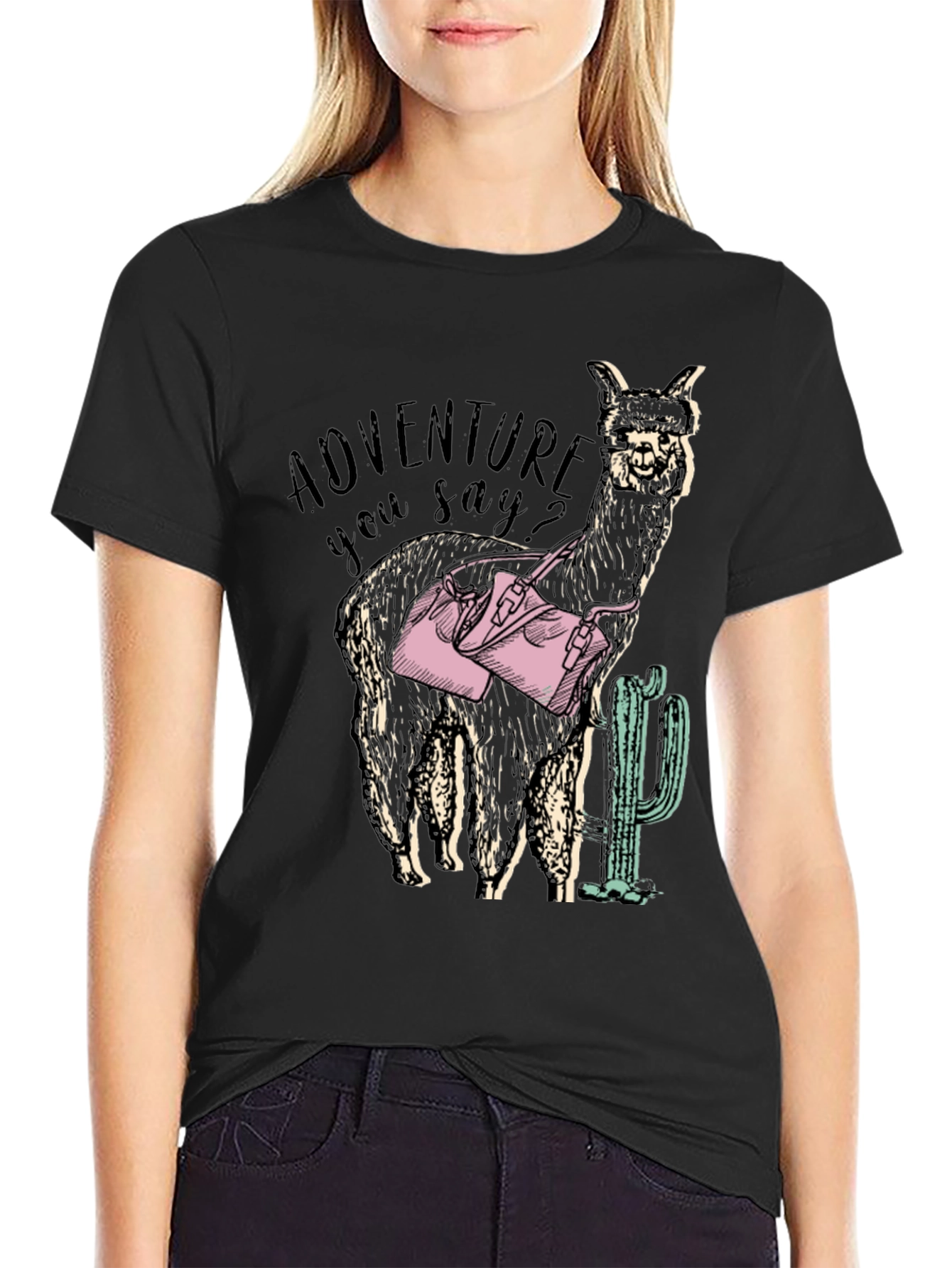 Adventure Alpaca Graphic Tee - Novelty Design